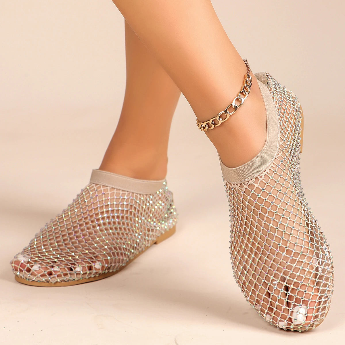 New Women's Luxury Brand Round Toe Flat Bottom Sandals Summer