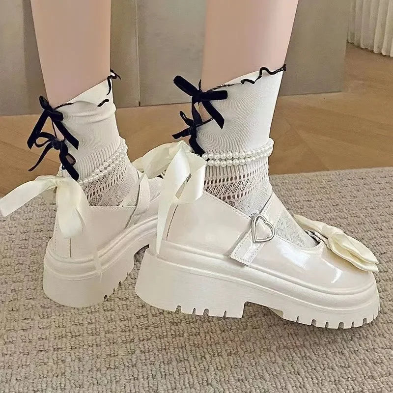 Women's Casual Shoes New Kawaii Pearl Chain Mary Jane