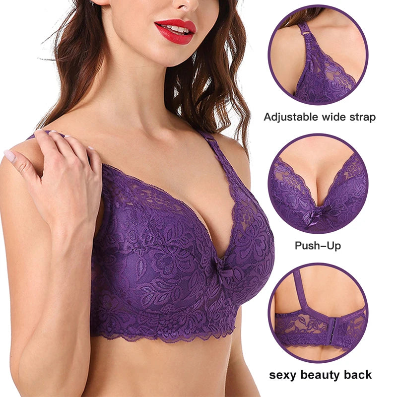Lace Full-Cup Underwire Bra – Plus Size Adjustable Bra