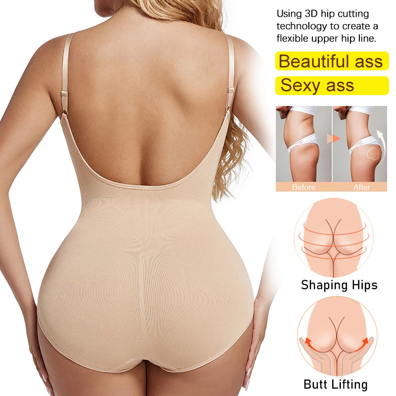 Low Back Seamless Bodysuit – Tummy Control Shapewear
