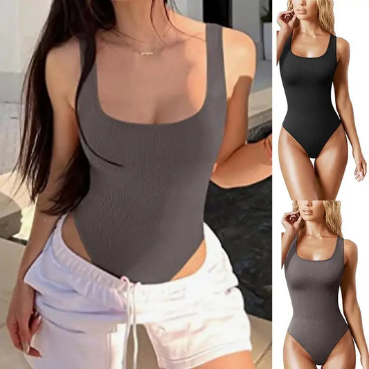 Body-Hugging Scoop Neck Bodysuit – Sexy Thong Shapewear
