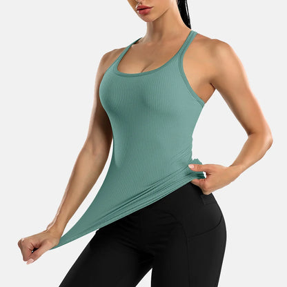 Attraco Women’s Racerback Tank Top with Built-in Shelf Bra