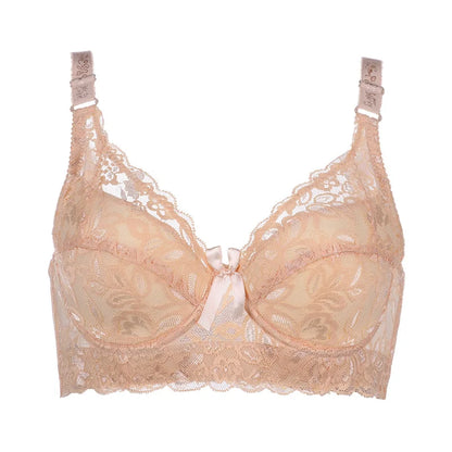 Lace Full-Cup Underwire Bra – Plus Size Adjustable  Bra