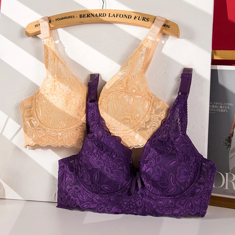 Lace Full-Cup Underwire Bra – Plus Size Adjustable  Bra