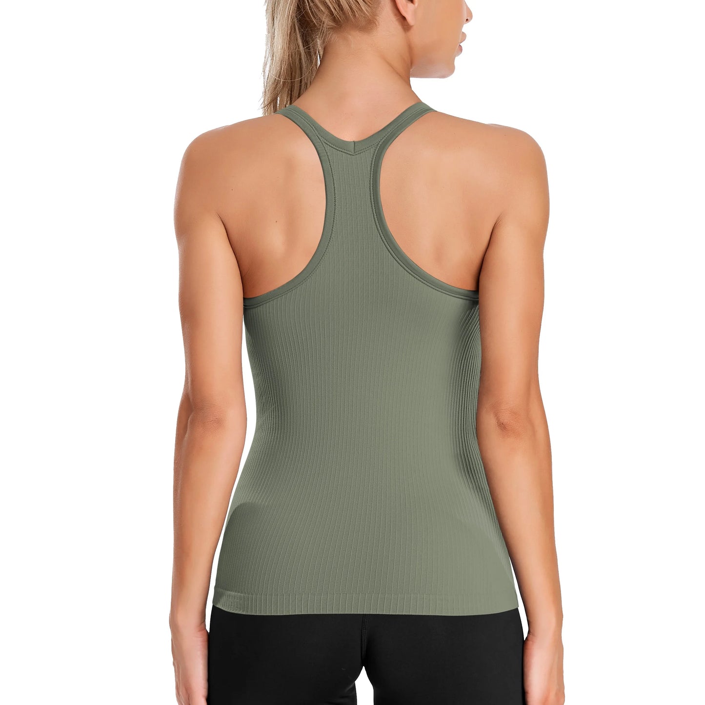 Attraco Women’s Racerback Tank Top with Built-in Shelf Bra