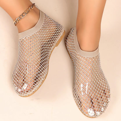 New Women's Luxury Brand Round Toe Flat Bottom Sandals Summer
