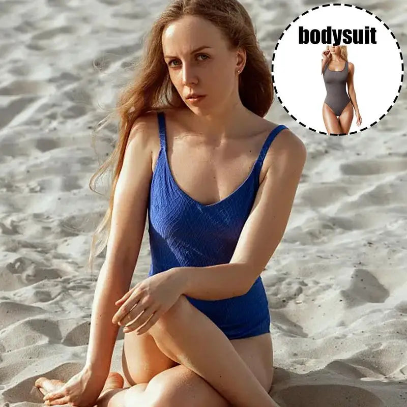 Body-Hugging Scoop Neck Bodysuit – Sexy Thong Shapewear